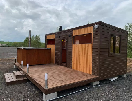 Купель Фурако Polar Spa ELITE QUATTRO 200 квадратная с интегрированной печью для 6-8 человек (термососна темная) фото  фото - 11