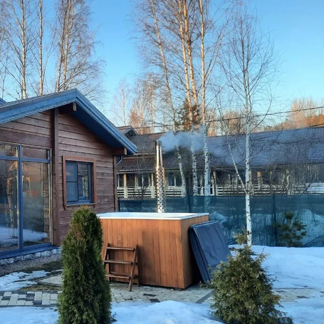 Купель Фурако Polar Spa ELITE QUATTRO 200 квадратная с интегрированной печью для 6-8 человек (термососна темная) фото  фото - 9
